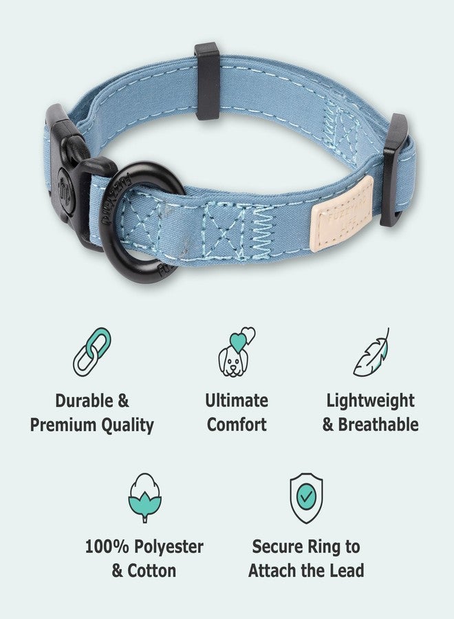 FuzzYard Life Dog Collars | Size M | Stylish Premium Cotton Design in French Blue Perfect for Everyday Wear - Image 2